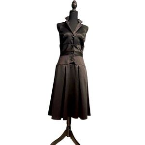 Black Liz Claiborne Satin Halter Party Dress Size 12